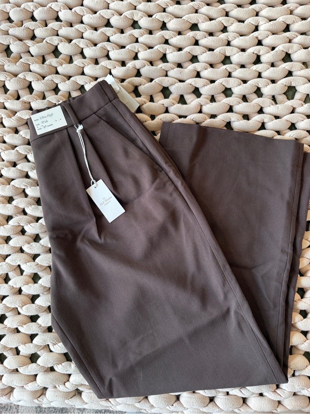 Abercrombie & Fitch Brown Wide-Leg Trousers